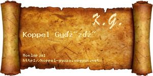 Koppel Győző névjegykártya